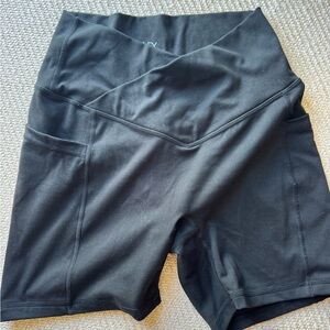 POPFLEX Black Biker Short with Pockets